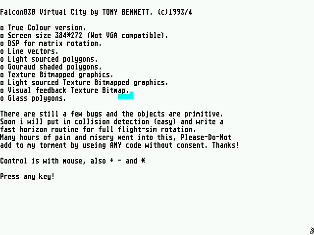 Virtual City [Falcon030] atari screenshot